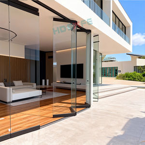 स्टेनलेस स्टील फ्रेमलेस ग्लास तह दरवाजा विला बालकनी रेस्तरां जंगम ग्लास विभाजन दीवार ढेर स्लाइड खिड़की दरवाजे - Product Image 2