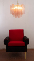 Lustre LED moderne au design nordique, lampe suspendue en verre de Murano, luminaire à fleurs roses, couleur et taille personnalisables, intensité variable pour