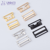Vente directe usine : Boucle de bikini, fermoir de soutien-gorge, connecteur métallique pour maillots de bain, finition gunmetal, résistant à l'eau salée, sans nickel, Oeko-Tex