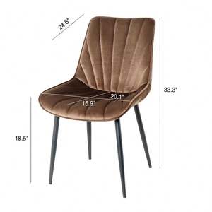 Sillas de tela de lujo modernas al por mayor, muebles de comedor para restaurante, cocina, gris y sofás, silla de terciopelo para sala de estar - Product Image 3