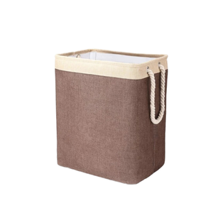 Panier à linge en coton pliable, durable, moderne, grande capacité, design gain de place, multi-usages, avec couvercle, réutilisable - Product Image 2