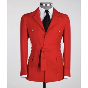 Costume <span class=keywords><strong>pour</strong></span> <span class=keywords><strong>homme</strong></span> au design unique, doré, avec ceinture, col rabattu, blazer safari, pantalon, vêtements de <span class=keywords><strong>mariage</strong></span>, ensemble 2 pièces, veste et pantalon <span class=keywords><strong>pour</strong></span> <span class=keywords><strong>homme</strong></span> - Product Image 5