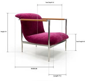 Fauteuil individuel de style vintage de luxe avec accoudoirs en acier inoxydable, mobilier de détente pour la maison, idéal pour balcon et salon - Product Image 6