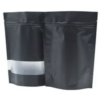 Черные пластиковые стоячие пакеты на застежке-молнии с логотипом на заказ, упаковка amazon, пакеты из майлара с окном