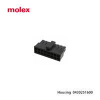 Molex 0430251600 16 Connecteurs rectangulaires RJ45-Boîtiers en acier inoxydable Prise noire 0.118 "(3.00mm) 60V