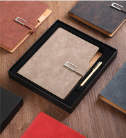 Carnet à couverture en cuir/PVC A5 avec logo personnalisé, 100 feuilles à feuilles mobiles et porte-stylo - Agenda scolaire pour cadeau
