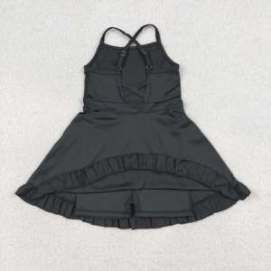 Vestido Deportivo Casual para Niñas Pequeñas, de Color Sólido con Estampado, Transpirable, para Jugar Tenis, Yoga, con Shorts Forrados y Corte en A - Product Image 2