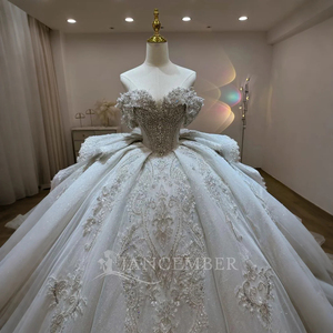 Vestido de novia de primera calidad para novia, vestido de baile personalizado, vestidos de novia de encaje con apliques de cuentas, vestido de novia Lsjj13 - Product Image 1