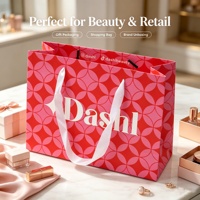 Sacs en papier personnalisés avec logo imprimé, sacs en papier de luxe pour vêtements et cosmétiques, sacs cadeaux recyclables pour boutiques avec ruban et corde