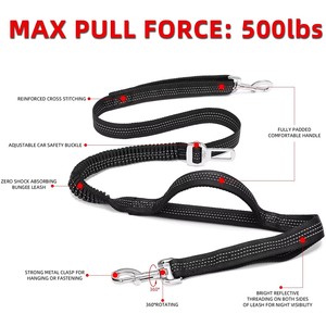 Guinzaglio da Corsa per Cani, Cintura Regolabile per Passeggiate, Addestramento ed Escursioni con Fibbia per Cintura di Sicurezza Auto, Cuciture Riflettenti - Product Image 2