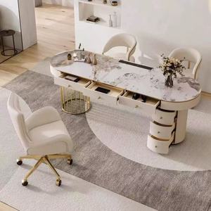 Integrated desk and rock slab consultation table, small apartment beauty salon <b>reception</b> desk, office desk, consultation table - Product Image 4