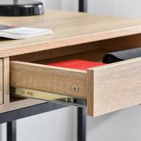 Escritorio para PC con Marco de Madera Toshuo, Superficie de Madera Simple para Oficina en Casa y Sala de Estudio