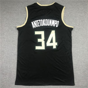Tenues de basketball américaines brodées les plus populaires # 34 Giannis Antetokounmpo <span class=keywords><strong>Maillot</strong></span> des <span class=keywords><strong>Milwaukee</strong></span> <span class=keywords><strong>Bucks</strong></span> pour hommes - Product Image 3