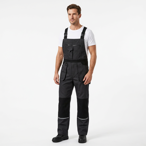 Unisex <b>Black</b> Polyester Work Coverall Abrasion Resistant Durable Breathable CE Certified Needle Detection Industrial Use - Product Image 6