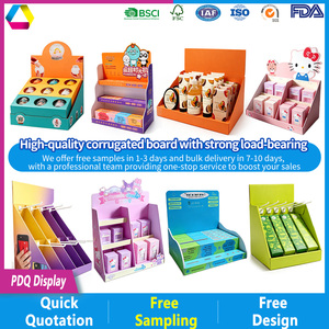 Boîte de présentation de comptoir PDQ personnalisée écologique, plateau de présentation en carton ondulé pour rouge à lèvres et <span class=keywords><strong>produits</strong></span> de beauté cosmétiques - Product Image 4