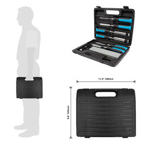 Juego <span class=keywords><strong>de</strong></span> 8 piezas <span class=keywords><strong>de</strong></span> cinceles para tallar <span class=keywords><strong>madera</strong></span> DIY con guía <span class=keywords><strong>de</strong></span> afilado, piedra <span class=keywords><strong>de</strong></span> afilar, acero Cr-V forjado y tratado térmicamente, punta en forma <span class=keywords><strong>de</strong></span> V y estuche <span class=keywords><strong>de</strong></span> almacenamiento - Product Image 4