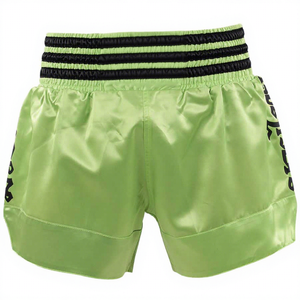 Custom Boxing <b>Shorts</b> Green Polyester/Nylon Light Weight Breathable Unisex Adult Martial Arts Wear - Product Image 1