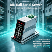 Passerelle RS485 vers Ethernet 1 port DIN-Rail, serveur Modbus TCP avec COM virtuel et mode transparent, 12-24V DC