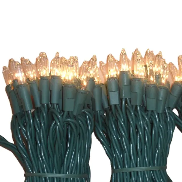 2022 Christmas Decorative String Lights Super Bright Clear Light Bulbs Green Wires for exquisite Holiday Decor