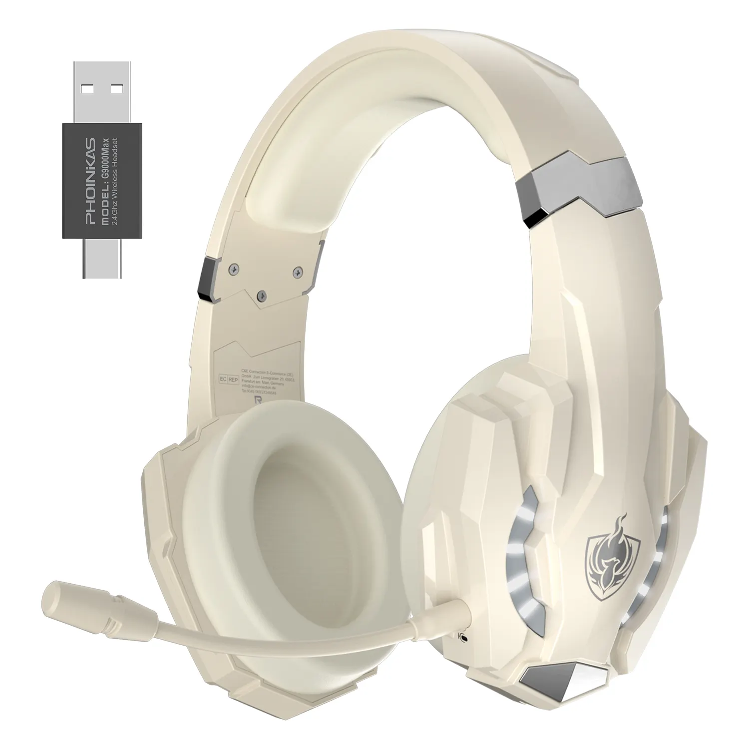 Fones de ouvido estéreo para jogos sem fio com microfone G9000Max 2.4G Fones de ouvido USB sem fio com fio PS4 PS5 Fones de ouvido para PC