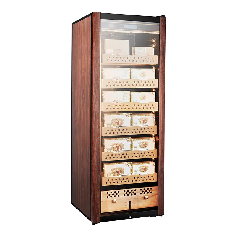 Tobacco Products Storage Humidifier Full Spanish Cedar Wood Drawer Big Humidor For Cigar