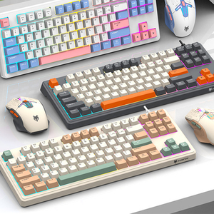 <span class=keywords><strong>Clavier</strong></span> filaire <span class=keywords><strong>K60</strong></span> - 87 touches rétroéclairées arc-en-ciel, touches tricolores pour le bureau, les affaires, la maison et les jeux - Product Image 5