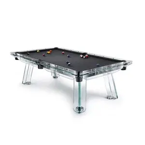 Vente en gros de billard d'usine, lit en ardoise de haute qualité en bois massif d'intérieur, table de billard de luxe en verre au design moderne à vendre