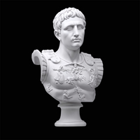 Décoration d'intérieur précise sculptée à la main classique Julius Augustus César Statue en pierre Sculpture en marbre blanc Statue en pierre d'Égypte