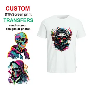 Wholesale custom Logo dtf transfers designs ready to press for T-shirt Screen heat transfer sticker