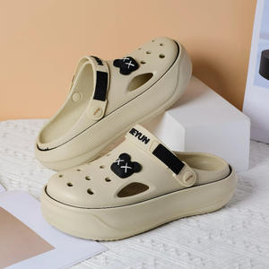 Heyun – Crocs d'été pour femmes, sandales de plage antidérapantes à semelles épaisses, augmentant la hauteur, beige, rose, noir, blanc, gris, kaki, 35-40 - Product Image 4