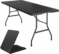 Meilleures ventes en gros - Table rectangulaire pliable en HDPE noir de 72 pouces pour hôtel et restaurant