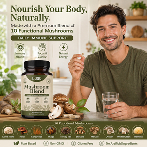 Complément Alimentaire Biologique Multi-Champignons en Capsules – Améliore l'Immunité – Certifié – Durée de Conservation 24 Mois – Capacité de Bouteille Personnalisable - Product Image 3