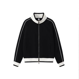 380g di cotone alla moda a contrasto spalla doppia cerniera felpa <span class=keywords><strong>per</strong></span> <span class=keywords><strong>coppie</strong></span> autunno e inverno Cardigan giacca Casual - Product Image 5