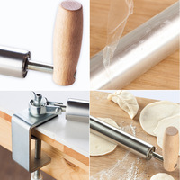 Rouleau à pâtisserie simple et presse-pâte, outil de cuisine domestique ergonomique, rouleau à pâtisserie Diri en acier inoxydable
