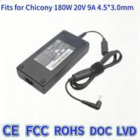 Adaptateur d'alimentation pour ordinateur portable 180W 20V 9A, nouveau modèle, 4,5*3,0 mm DC, ensemble complet, matériau ignifuge, compatible avec Legion Gaming
