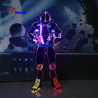 WL-204 DMX sans fil contrôlé lumière LED Tron Costume de danse Costume Lightbalance vêtements adulte néon veste pour spectacle