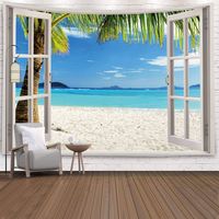 Tapisserie murale 3D Homiest, paysage océanique, soleil, coucher de soleil, mer, plage, tapisserie de fenêtre, chambre à coucher, salon, décoration de la maison