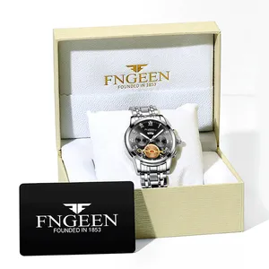 Men Watches with box set Stainless Steel Quartz watches men wrist luxury Waterproof Wristwatches Business Dual Calendar watch