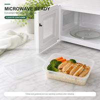 Conteneur alimentaire jetable empilable en PP pour la préparation des repas, compatible micro-ondes, pour la restauration et le traiteur