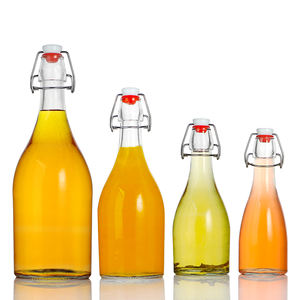 Botellas <span class=keywords><strong>de</strong></span> Vidrio Transparente con Tapa Abatible <span class=keywords><strong>de</strong></span> 350 ml, 500 ml, 750 ml <span class=keywords><strong>y</strong></span> 1000 ml para Bebidas Frías, Kombucha, Cerveza, en <span class=keywords><strong>Venta</strong></span> - Product Image 1