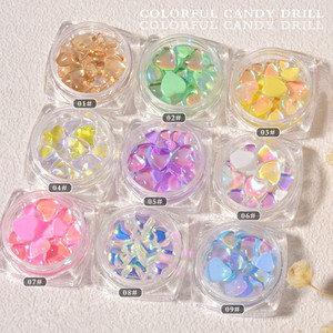 Destly Mixed Heart Shape Nail Rhinestones 3 Size 20pcs/<b>box</b> 3D Rhinestones Art Decorations Candy Love Crystal Style - Product Image 2