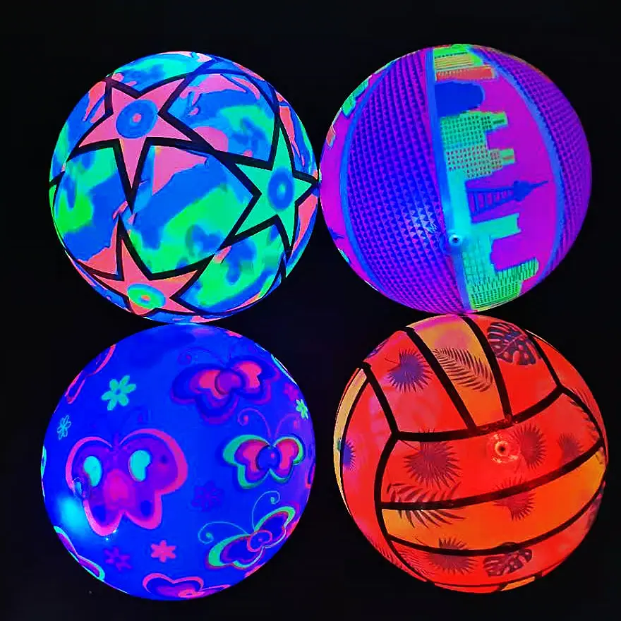 Entrega rápida Luminous colorful 8,5 "23cm PVC Vinyl Balls kick Ball Outside pelotas de ule Luis led light Toy Ball para niños play