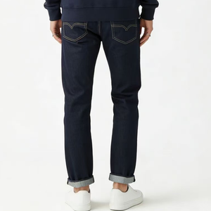 Jeans de marque <span class=keywords><strong>501</strong></span> Fournisseur avec 10 millions de ventes Streetwear Jeans droits super amples de couleur unie Jeans en denim Jeans baggy avec logo - Product Image 6