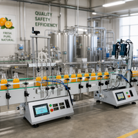 Ligne de production de machines de remplissage, de bouchage et d'étiquetage automatiques de bureau à quatre têtes pour bouteilles de jus, de parfum et de liquides à base d'huile d'olive