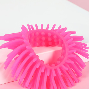 Wholesale Soft Spiky Hair <b>Ring</b> Fidget Bracelet Multicolor <b>Stretch</b> Sensory Wrist Band Stress Relief Toy for Children - Product Image 4