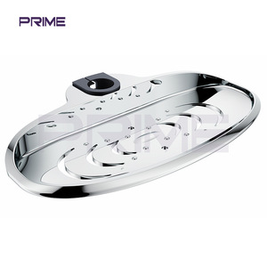 Jabonera Ovalada de Acero Inoxidable de Primera Calidad con Drenaje Automático, Accesorio para Bañera - Product Image 1