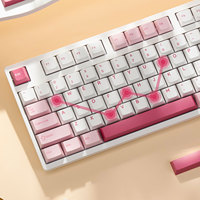 Clavier mécanique AKKO Prunus Lannesiana 3108v3 pleine taille OEM, rétroéclairage LED blanc USB Type-C, touches PBT double-shot, pour le gaming