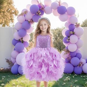 Tutú de tul con lentejuelas brillantes para niñas pequeñas, vestido de princesa para fiesta de cumpleaños, baile de graduación, actuación, estilo zapatilla y vestido de gala - Product Image 5