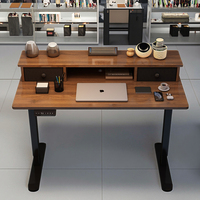 Bureau de jeu ergonomique moderne réglable en hauteur, bureau d'ordinateur durable avec étagère intégrée pour la maison ou le bureau
