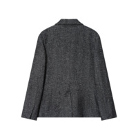 Blazer décontracté pour femme, col cranté, simple boutonnage, manches longues, couleur gris